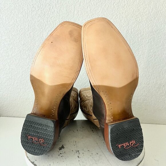 Rod Patrick Mens Cowboy Boots 13AAA Antique Mocha Bison Brown Western Blunt Toe - Picture 9 of 13